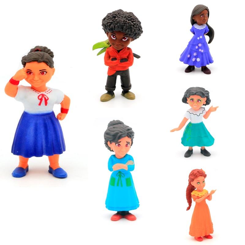 Disney Encanto PVC Panenky Figurky do sbírky Pro děti Sada 6 Hračky Postaviček z rodiny Madrigalových s doplňky