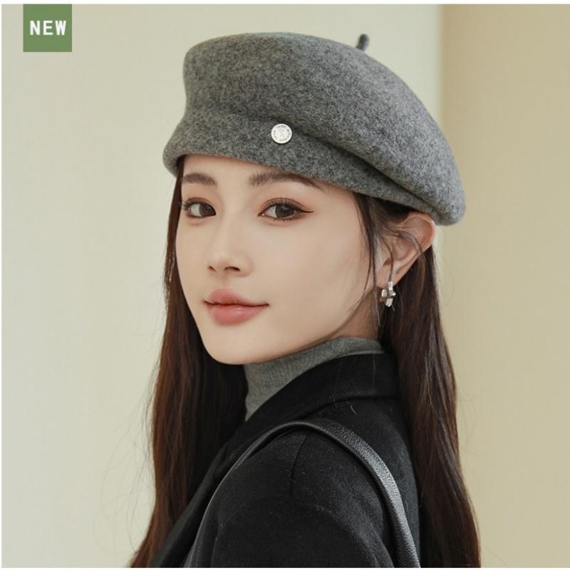 British Vintage Wool Artist's Beret Women Winter's Versatile Choice for a Flattering, Face-Slimming Silhouette Soft and Warm