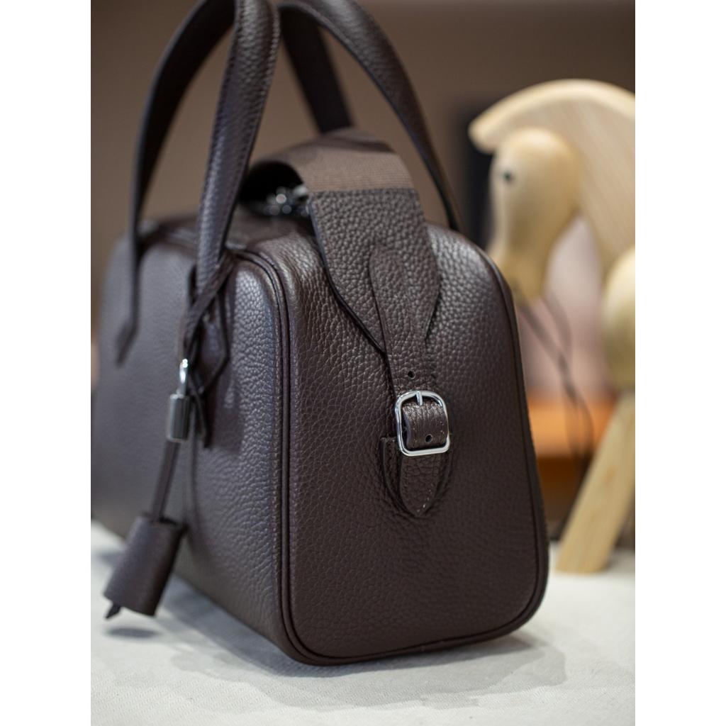 First layer TC cowhide Victoria 27cm bowling bag new leather large capacity tote bag portable shoulder bag
