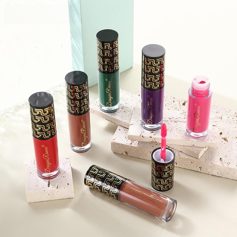 Il rossetto nero opaco viola blu verde nebbia non si attacca alla tazza Lucidalabbra Smalto per labbra per mangiare il colore della terra