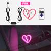 LED Window Automobile Lights for Car, Neon  Lights Car Decoration, Glowing Heart Atmosphere Lights USBwiring,interior Decoration