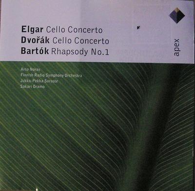 CD SIR EDWARD ELGAR, ANTONÍN DVOŘÁK, B - Elgar / Dvořák Cello Concertos, Bar 0927406002 Apex 2001 Finland Classical Used