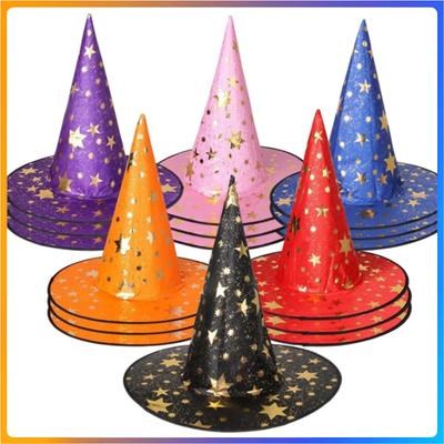 Halloween Hat Children Adult Masquerade Dress Up Magician Bronzing Wizard Pentagram Hat Halloween Party Witch Hat Favor 2025