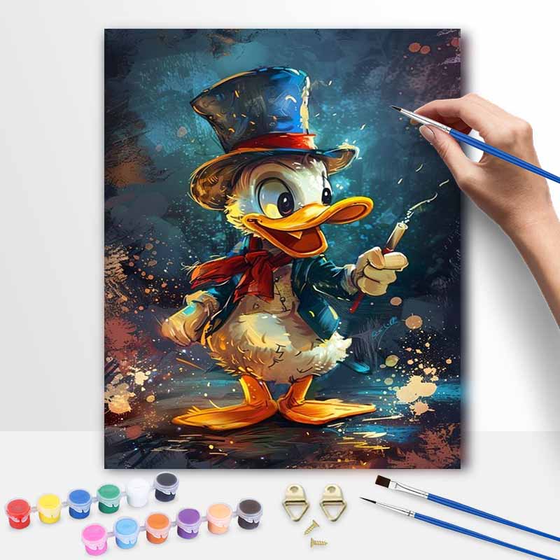 Disney Donald Duck oil painting art handmade diy painting home decoration gift