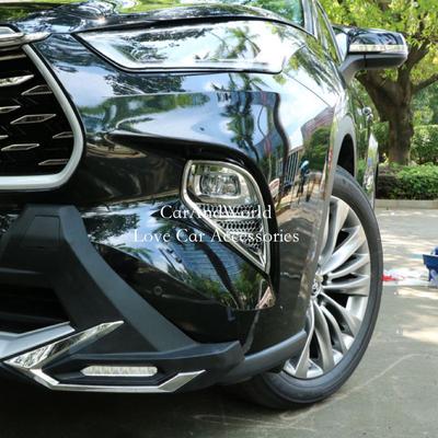 Carbon Fiber Front Rear Fog Light Lamp Frame Cover Trims For Toyota Highlander Kluger XU70  2022 Car Exterior