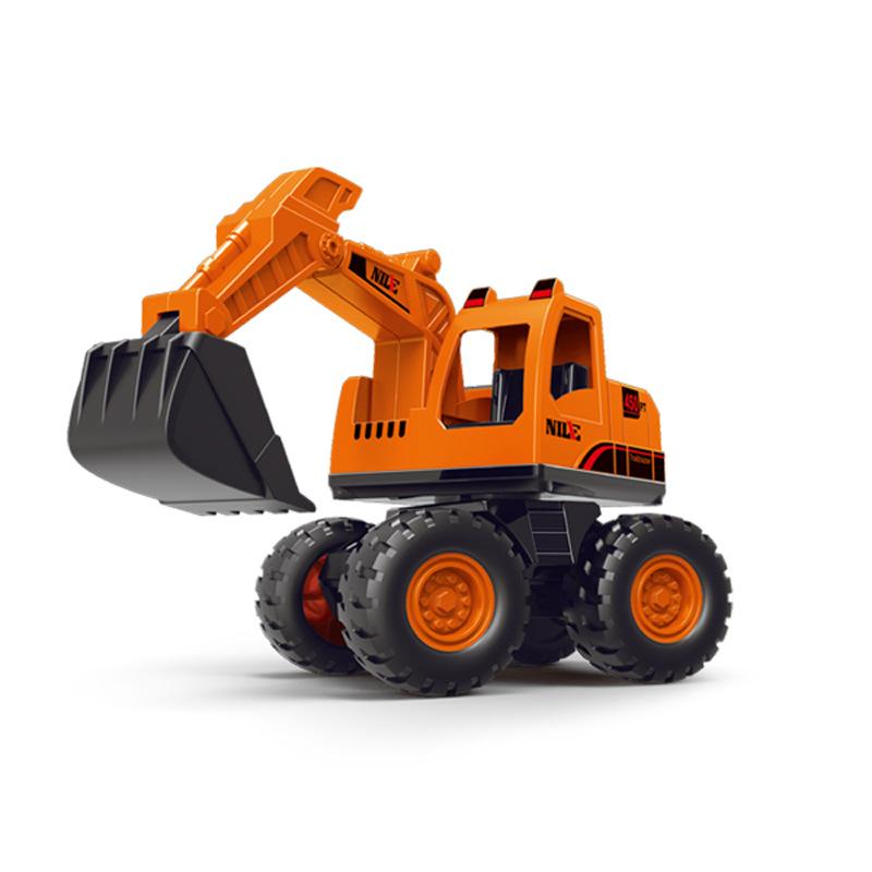 

Toy Plastic Excavator For Kids With Inertia Drive And Movable Attachments помаранчевий