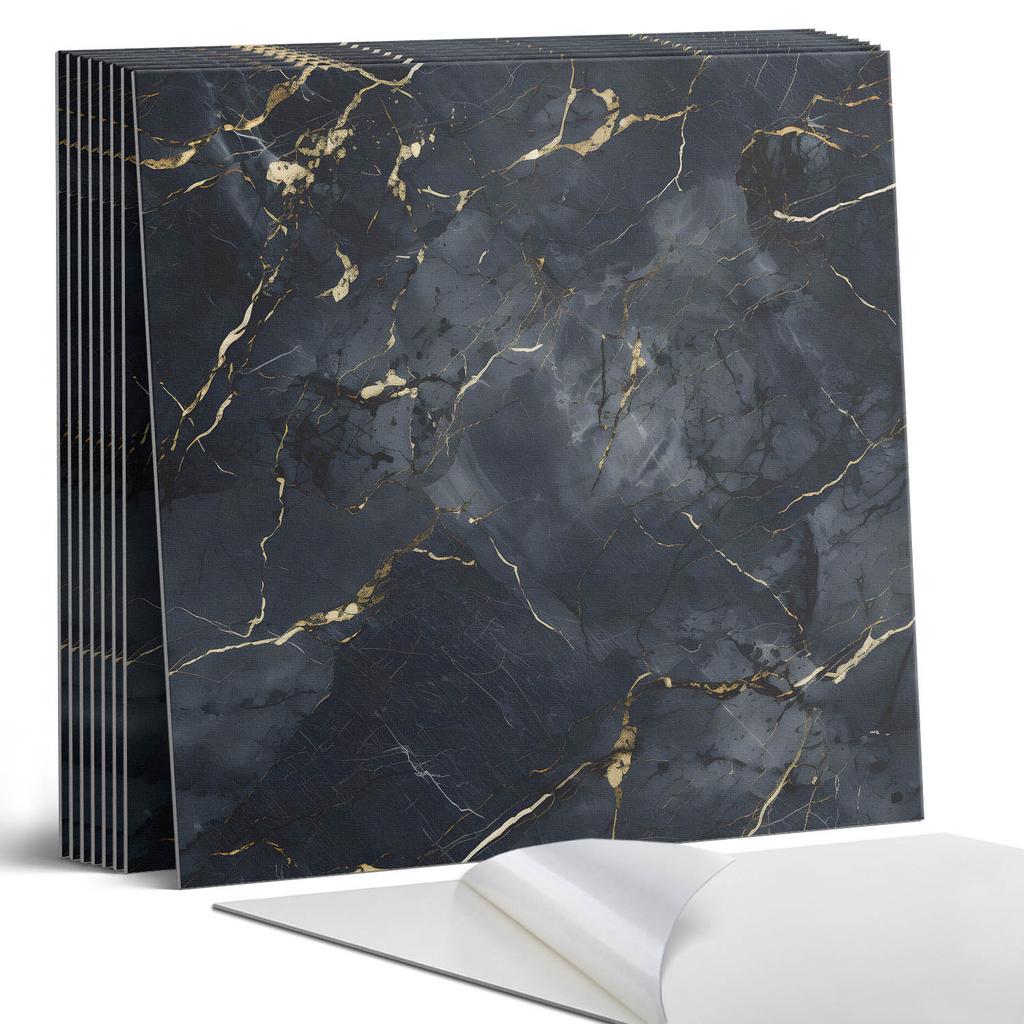 Naklejane Kafelki Pcv Z Motywem Idealne Do Przedpokoju Elegancki Marmur Z Żyłkami 9X30X30 Cm