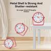 Silent Metal Alarm Clock with Night Light & Educational Features, Minimalist Quartz Clock for Student Desk and Office Decor