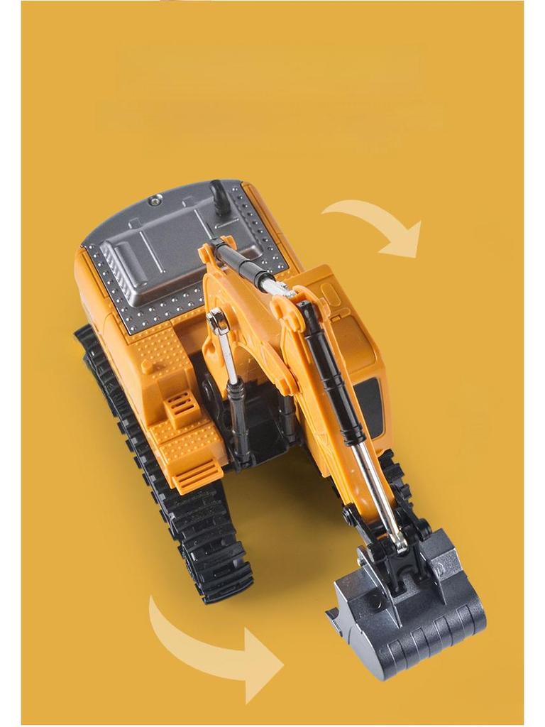 Jucărie pentru copii, din aliaj, cu telecomandă, excavator - Model electric de simulare