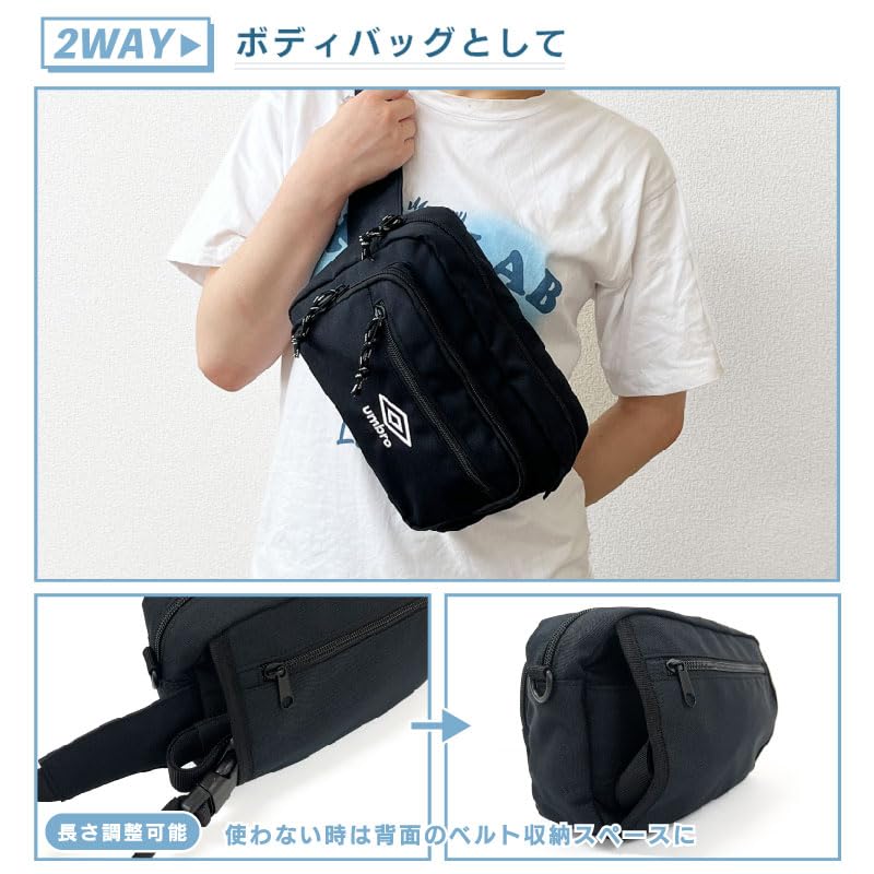 Umbro Embroidered Logo Shoulder Bag for and Perfect for or Also available as a crossbody waist or crossbody A great gift for men and 2-Way Boys,