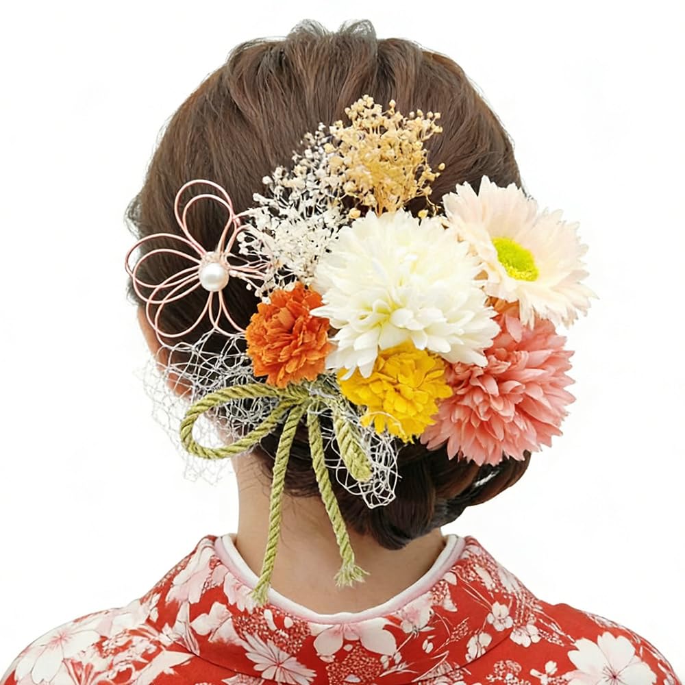 

[Minax] Hair Ornament for Japanese Traditional Clothing, Coming-of-Age Ceremony, Kimono Accessories, Hakama, Furisode, Wedding, Shichi-Go-San,