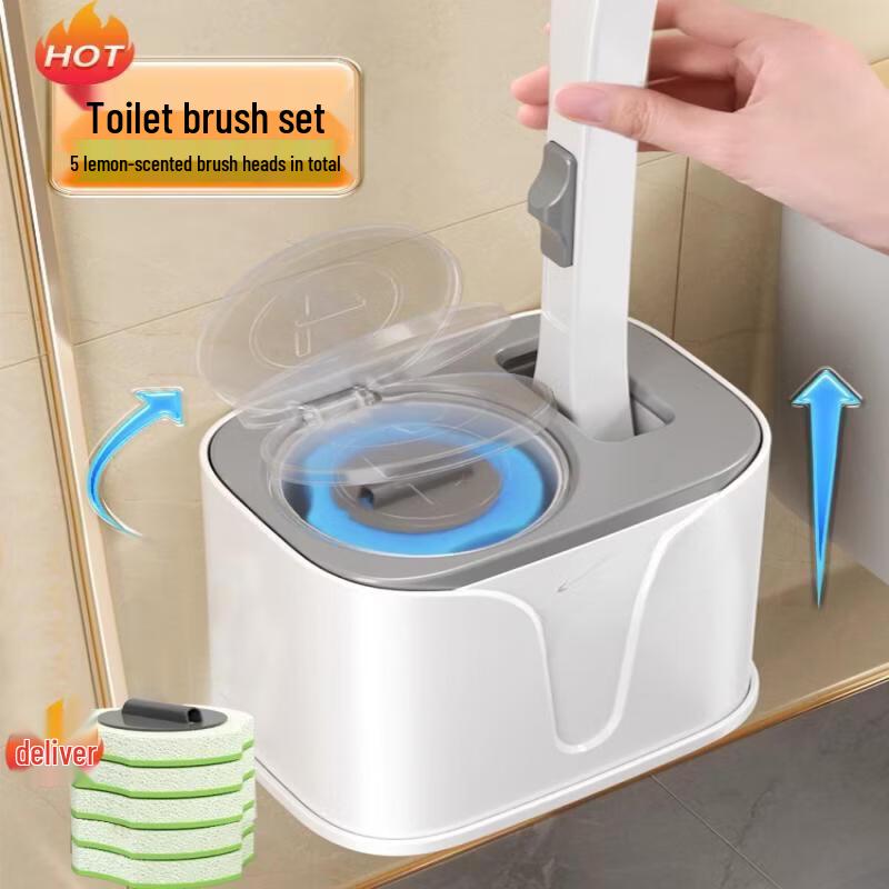 Xihe Wall-Mounted Toilet Brush with Disposable Refills