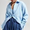 Women's Spring Summer Shirts Office Lady  Fashionable Solid Lady Long Sleeve Loose Tops Crepe Shirts