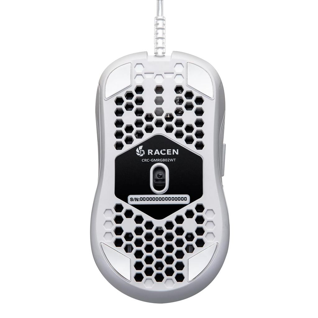CENTURY Gaming Mouse RACEN RGB LT White LED 6 Buttons USB CRC-GMRGB02WT [IR / / / Wired]