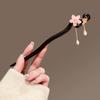 Sweet Romantic Style Cherry Blossom Ladies Wooden Hairpin High-end Ancient Style Tassel Cheongsam Hanfu Simple Hair Accessory