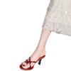 Women's Summer New Sandals with Skirts, Versatile Temperament, Thin Straps, High Heels, Red Slippers