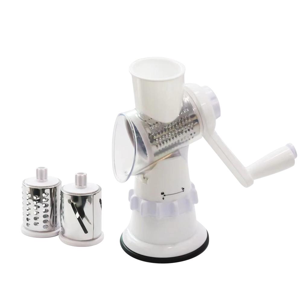 Hand-Crank Vegetable Cutter & Slicer Manual Kitchen Cheese Chopper Machine With 3 Adjustable Sharp Drums Multi-Function Garlic Potato Shredder