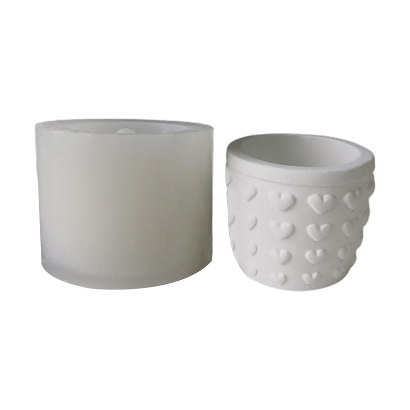Love Hearts Leaves Succulents Pot Resin Silicone Mold Suitable for Diy Garden Concrete Flower Pot Candle Holder Crafts