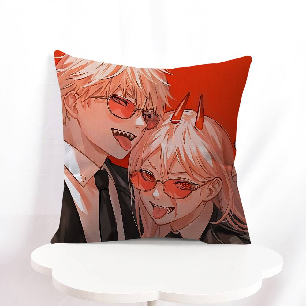 Power C-Chainsaw Man Pillow Gifts Home Office Furnishings Bedroom Sofa Car Cushion Cover Case 45x45cm