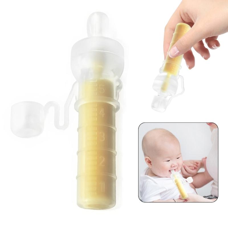 6Pcs Breast Milk Colostrum Collection Tube for Mom, Reusable 5ml Baby Feeding Artifact Newborns Silicone Dropper