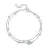 Βραχιόλι 925 Silver Star Fashion Κορεάτικο Διπλό Βραχιόλι Κρυστάλλινο Αστέρι με πέντε άκρες