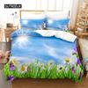 Butterfly Flower Queen Bedding Set Duvet Cover Set Bedding Digital Printing Bed Linen King Size Duvet Cover Set Bedding Set
