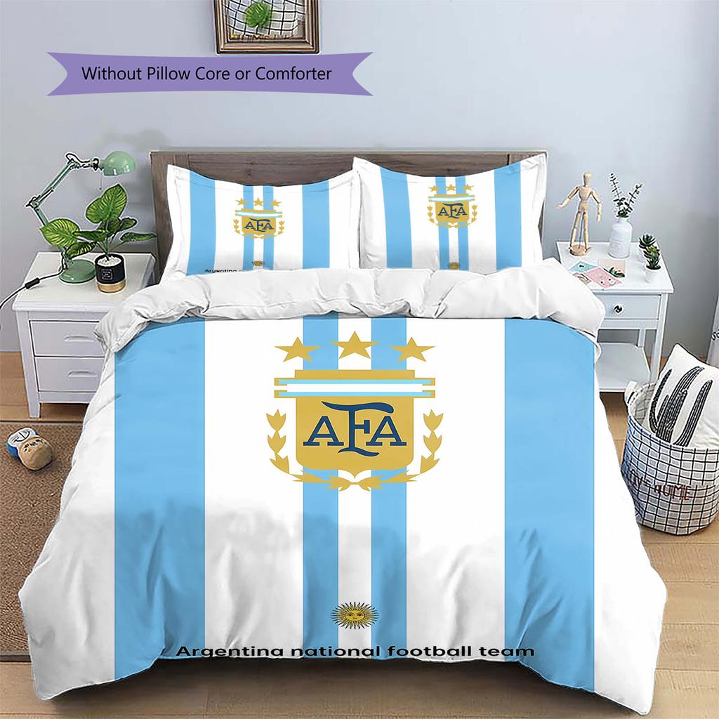 Biancheria da letto con motivo Messi, Set piumino Copripiumino Federa Regalo di compleanno per la casa(1 * copripiumino + 2 * federa, senza nucleo)