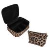 2pcs Leopard Print Makeup Bag Waterproof Multifunction Large Capacity Leopard Cosmetic Bag