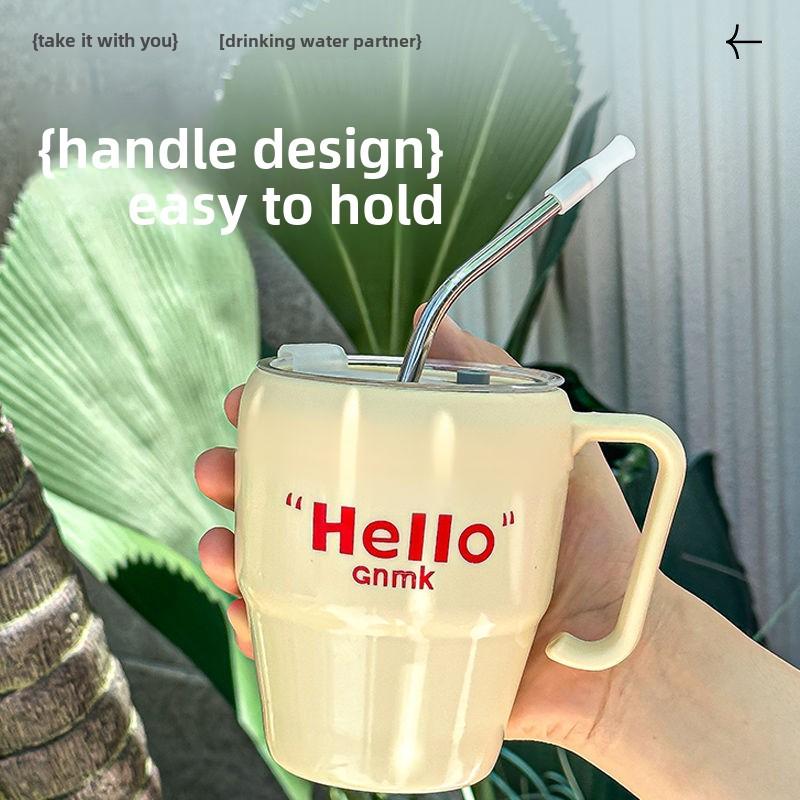 Simple High-value Straw Glass Anti-scalding Stainless Steel Straw Beverage Coffee Cup