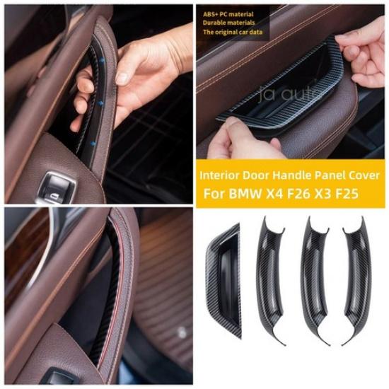 

LHD 4PCS Inner Door Pull Handle Set Carbon Fiber For BMW X3 F25 X4 F26 2010-2017