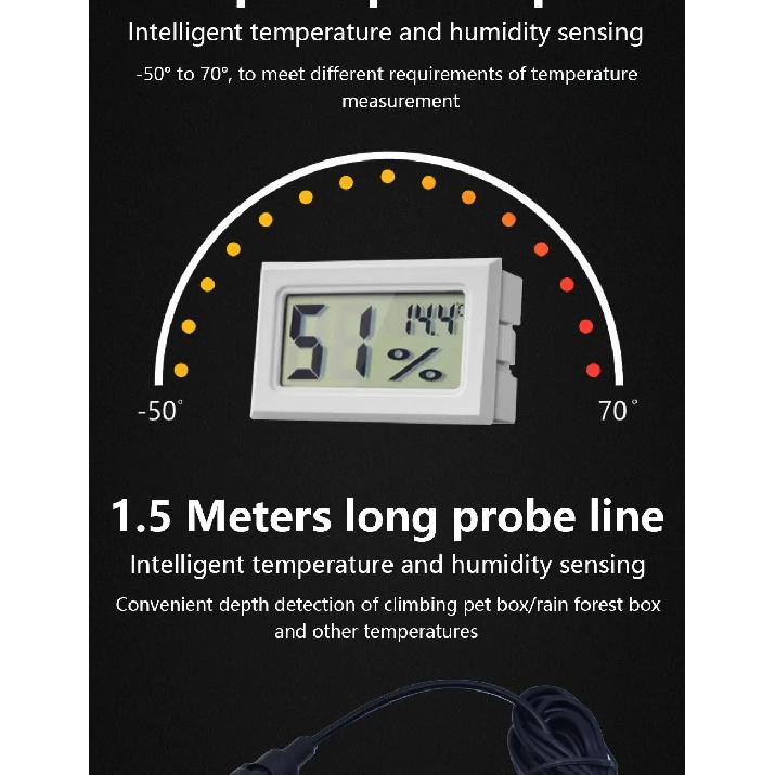 Mini Convenient Digital LCD Thermometer Sensor Hygrometer Gauge Refrigerator Aquarium Monitoring Display Humidity Detector