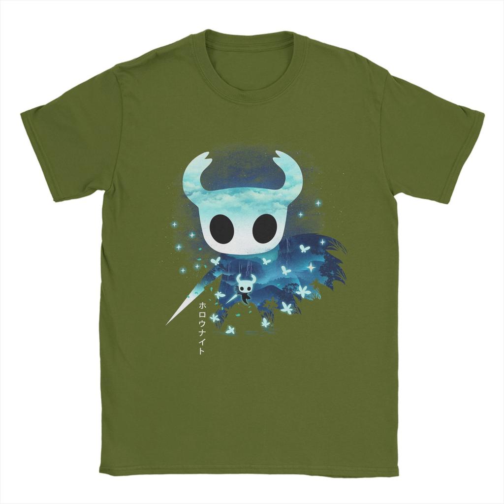 Herren T-Shirt Hollow Knight Silksong Lustiges Baumwoll-T-Shirt Kurzarm T-Shirts Rundhals Kleidung Grafikdruck