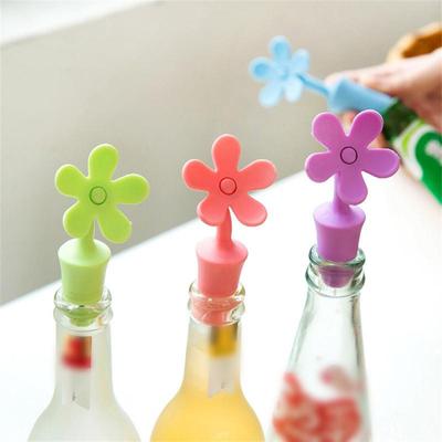 Flower Silicone Wine Bottle Stopper Beer Bottle Cork Convenience Champagne Bottle Sealing Stopper Kitchen Bar Accessories