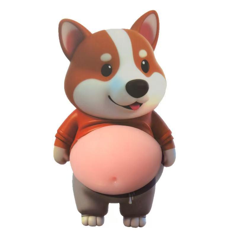 1/2Pcs Cute 3D Squeezable Soft Belly Dog Cat Stickers DIY Relieve Stress Mobile Phone Laptop Decoration Decal Home Decor