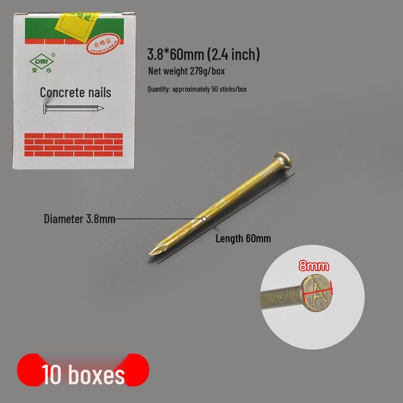 High Hardness Cement & Steel Nails: Durable Wall & Woodworking Nails, Round Nails & Decorative Hooks for Concrete and More