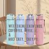 1PC Weekends Coffee And Hockey Text 750ml Color Plastic Sports Water Bottle Leakproof Flip Straw Lid Suitable for Sports Office Home Use