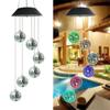 Fargeskiftende Disco Speil Ball Lampe Solcelledrevet Vindklokke Mobilt hengelys for hage Landskap Pathway Festival Dekor
