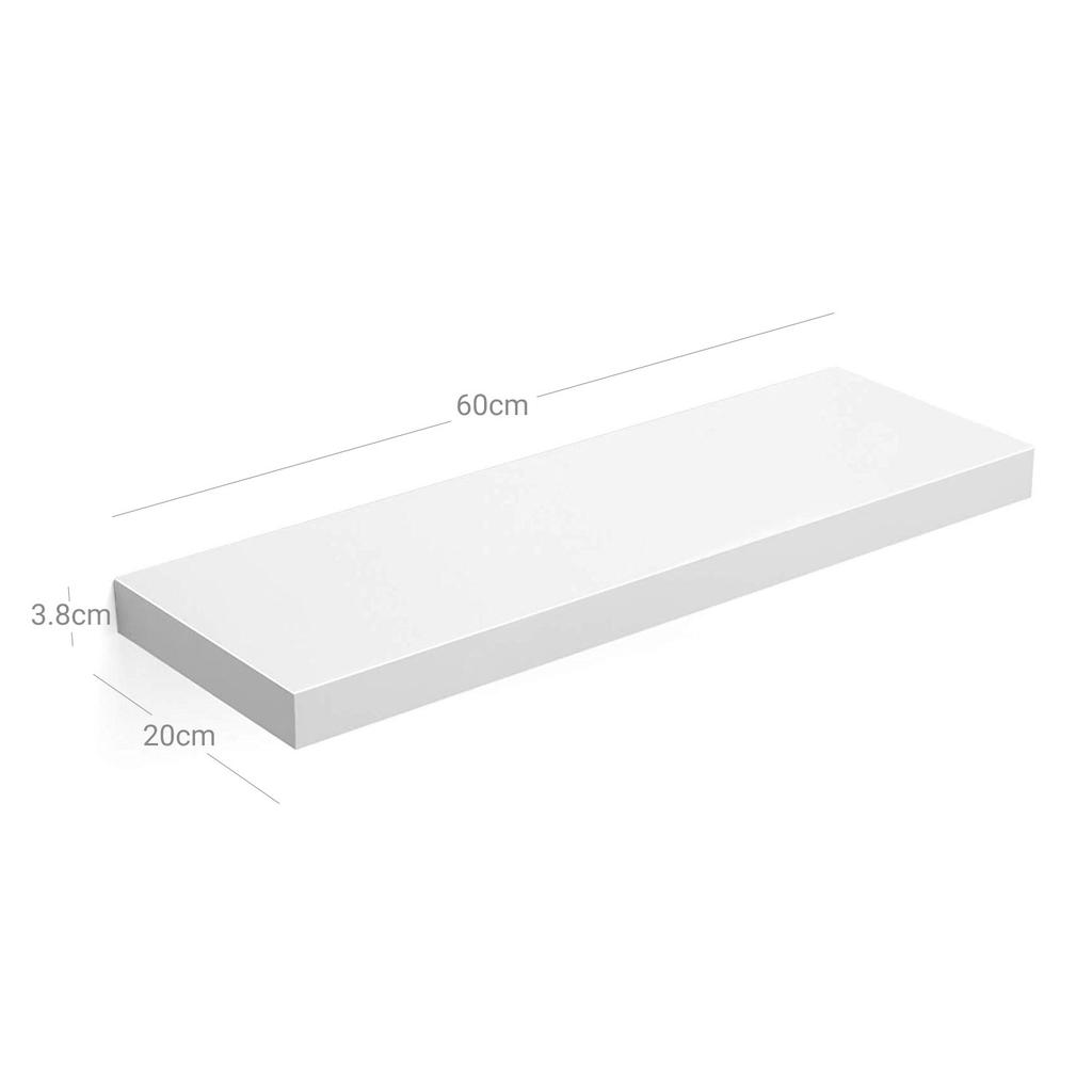 VASAGLE Floating Shelf, Wall Shelf for Photos, 60 cm, Decorations, in Living Room, Kitchen, Hallway, Bedroom, Bathroom, White