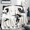1 szt. Koc Flanelowy z Nadrukiem Skyrim, Wysoka jakość, Wygodny na Wszystkie Pory Roku, Wystrój Domu, Ciepło i Komfort, Idealny na Prezenty Świąteczne167