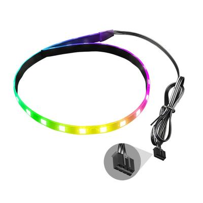 5v 3-pin Argb Tape/4-pin Rgb Led Tape for Pc Case, Computer Chassis, Rgb Led Strip, 40cm, Magnetic, Multicolor, 1 Pc