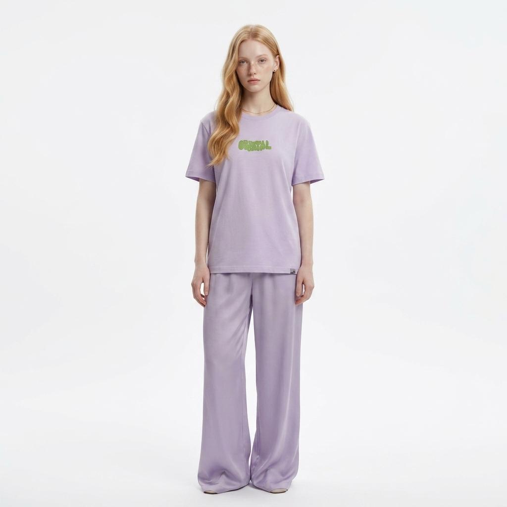 Sesame Street Ladies Alphabet Short Sleeve Small Letter Casual M фиолетовый