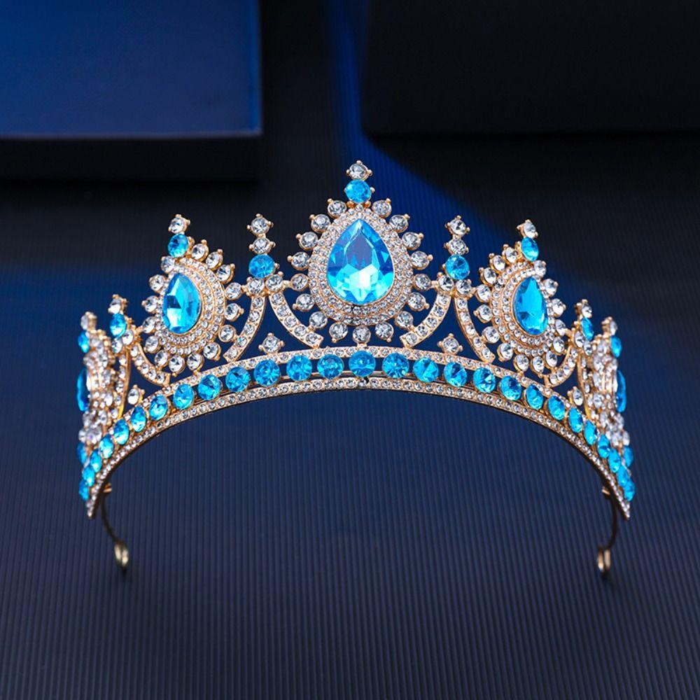 Strass Brautkrone Mehrfarbig Hochzeitskrone Haarschmuck Barock Festzugskrone Frauen