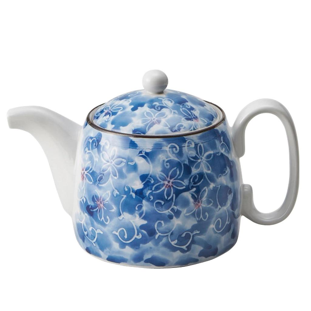 TAMAKI Japanese Tableware Pot, Dami Small Flower Design, 17.9 X 10.5 X 11.4 Cm (H), T-930656