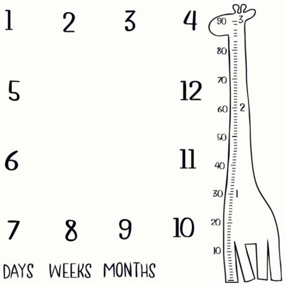 Baby Photography Props Milestone Monthly Background Cloth Creative Digital Blanket жирафовый