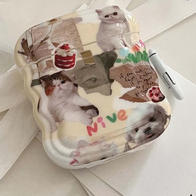 

Ретро кот 3d Nice Love Imd волнистый милый мультяшный чехол для наушников для Apple Airpods 1 2 Pro 2nd 3 Беспроводная Bluetooth зарядная коробка Капа For Airpods 1 2