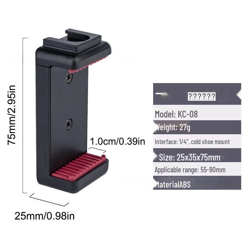 Universal Phone Holder with Cold and Hot Shoe Mount for Vlogging and Live Selfie Videos