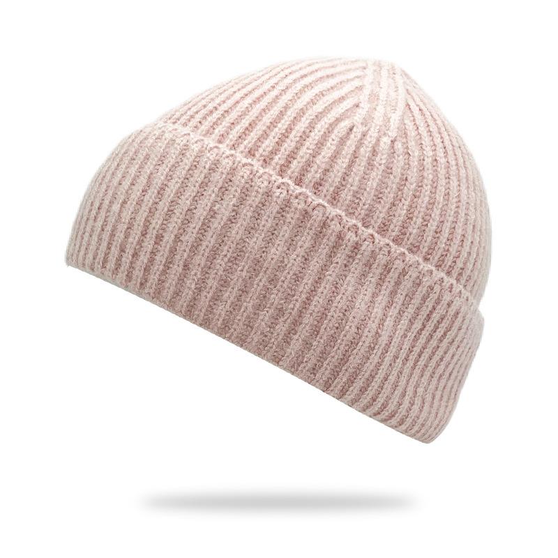 New Solid-color Chunky-knit Beanie versatile Cold-weather Hat Cross-border E-commerce Keeping Women Warm Winter;