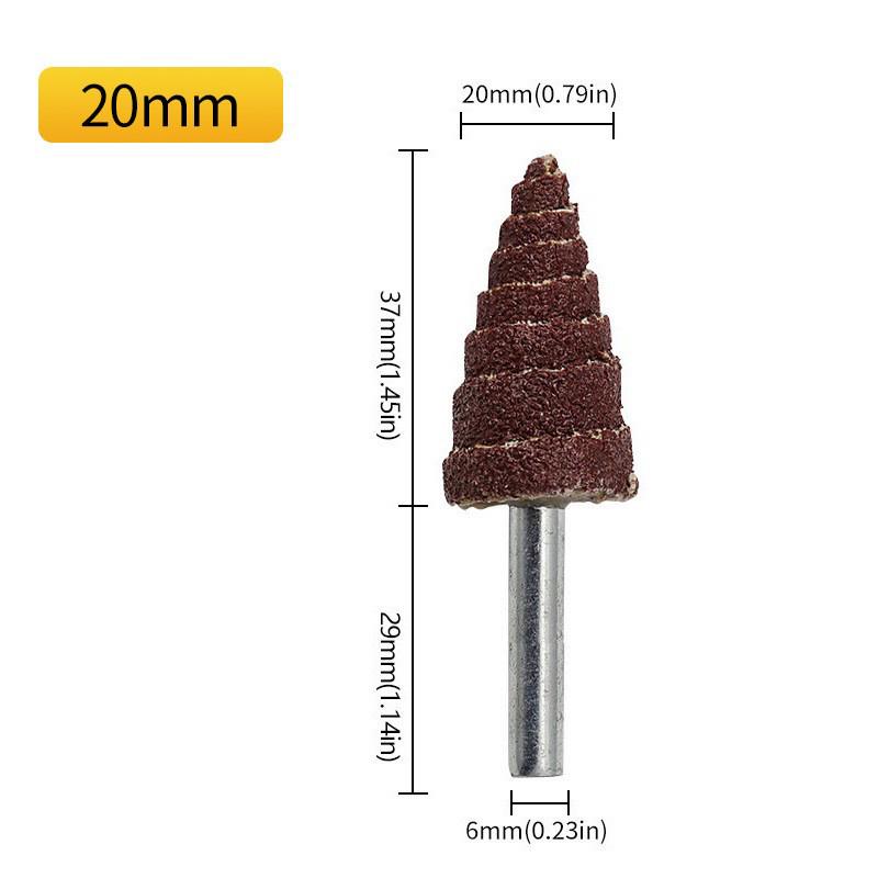 6mm Round Shank Tapered Sandpaper Flap Wheel Grinding Head with Handle