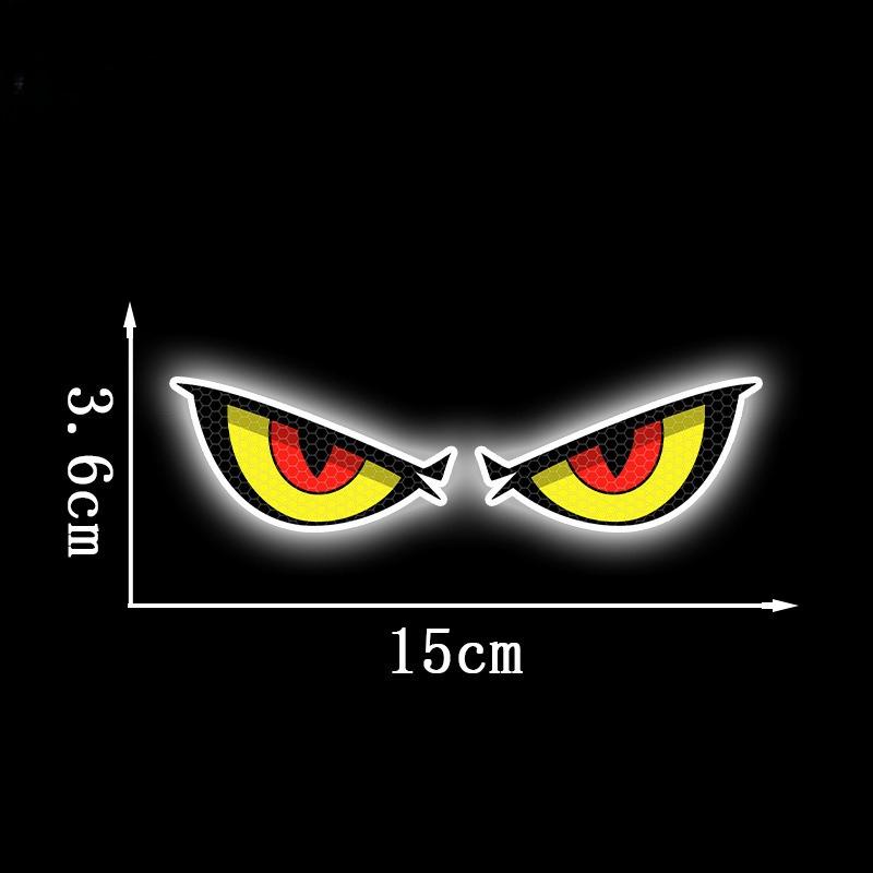 Devil Eye Motorcycle Sticker Front Body Side Decoration Waterproof Reflective Eye Sticker Rear Warning Sticker