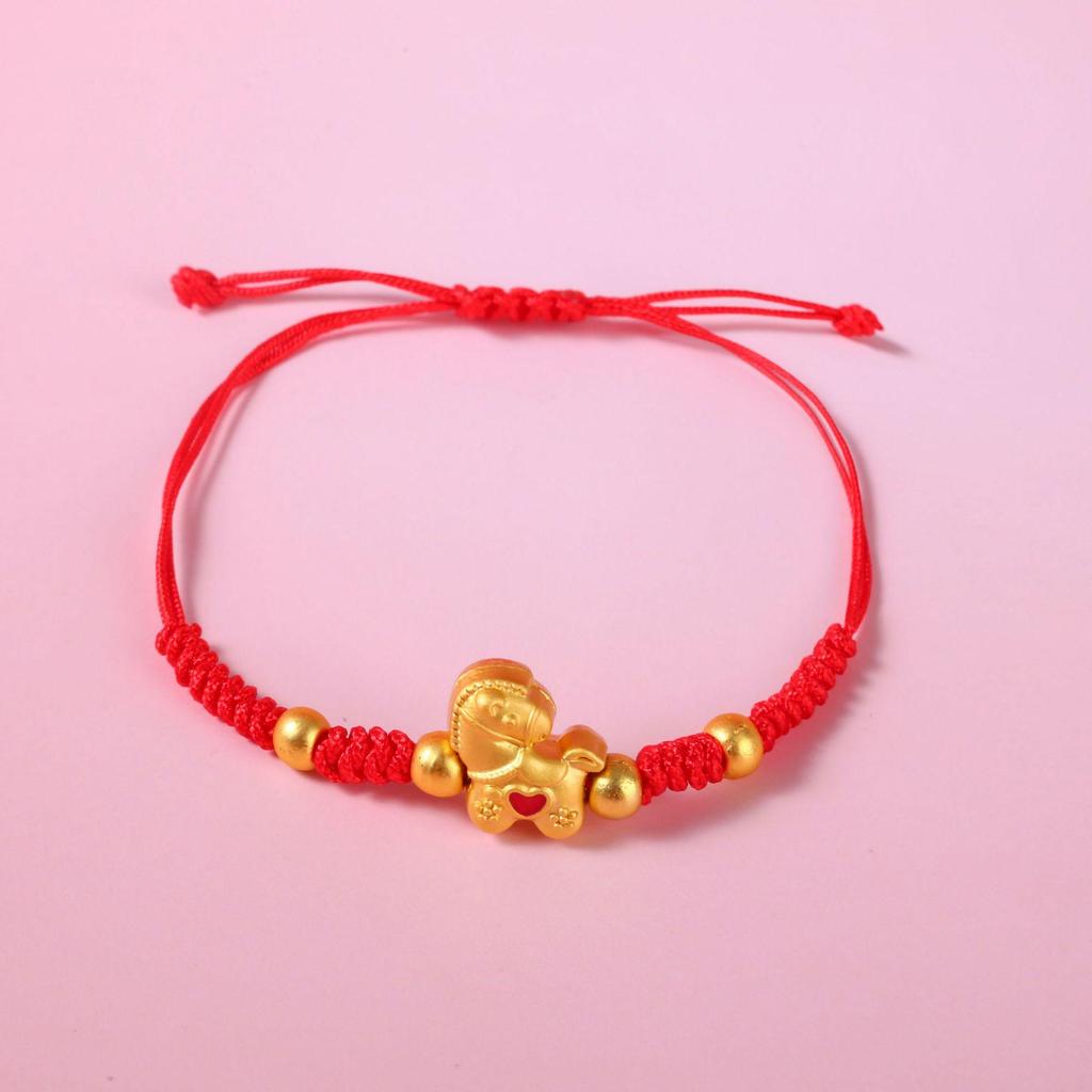 2026 Year of the Horse Zodiac Bracelet: Handmade Red String Ethnic Style Jewelry, Perfect for New Year or Small Gifts.